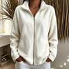 Women's Zip Up Sweatshirt Color Loose Fit Casual Top