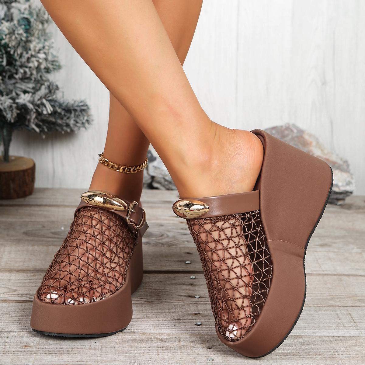 Женские Удобные Сандалии Повседневные Римские Противоскользящие Ретро Обувь Женская На Толстой Подошве С Открытым Носком Сандалии Пляжные Летние Zapatos De Mujer 41 2930₽