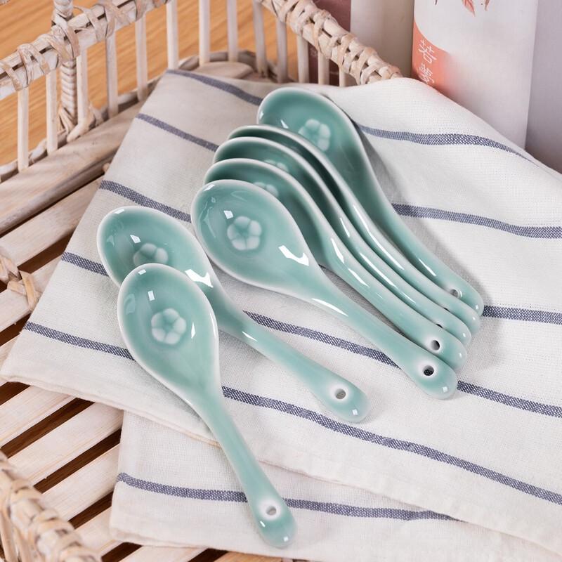 Zhi Shi Large Long Handle Bone China Soup Spoon