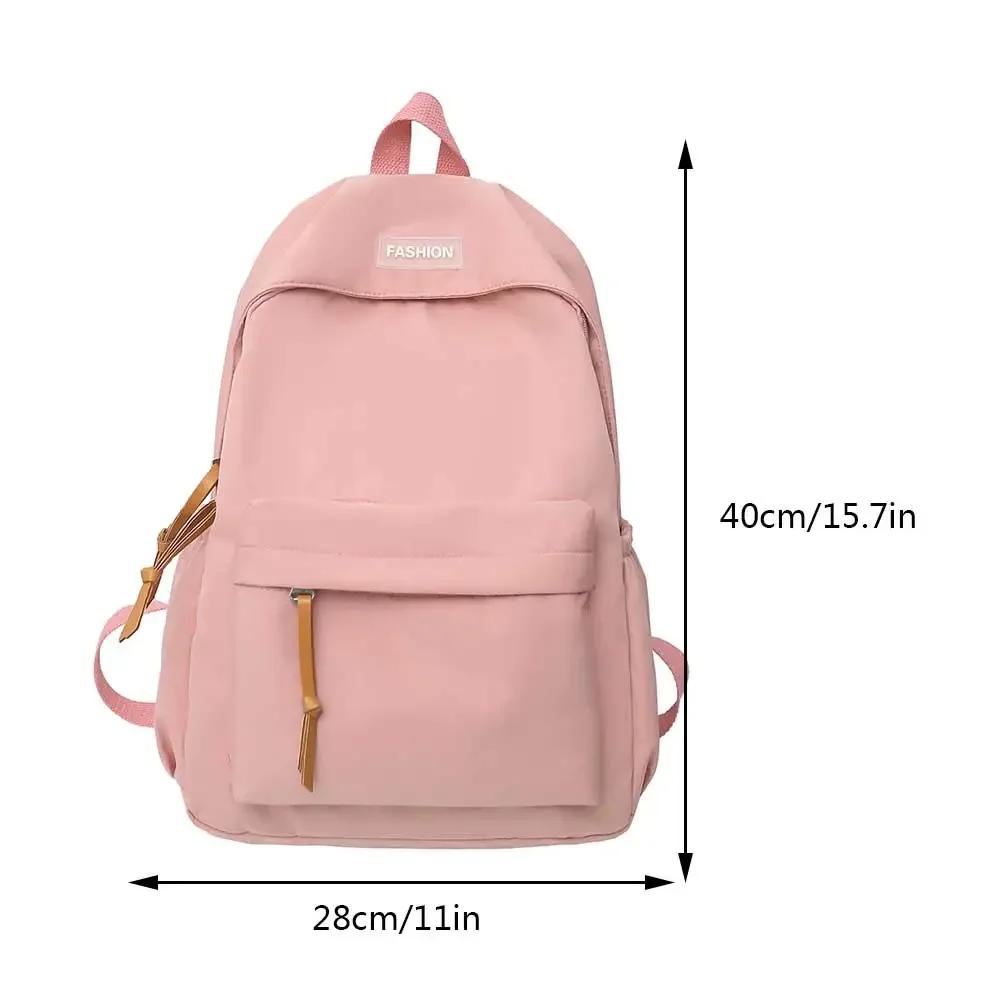 Large Capacity Women Backpack Travel Bags Casual Nylon Student School Bags Solid Color Fashion Bags for Women Girls Bookbags
