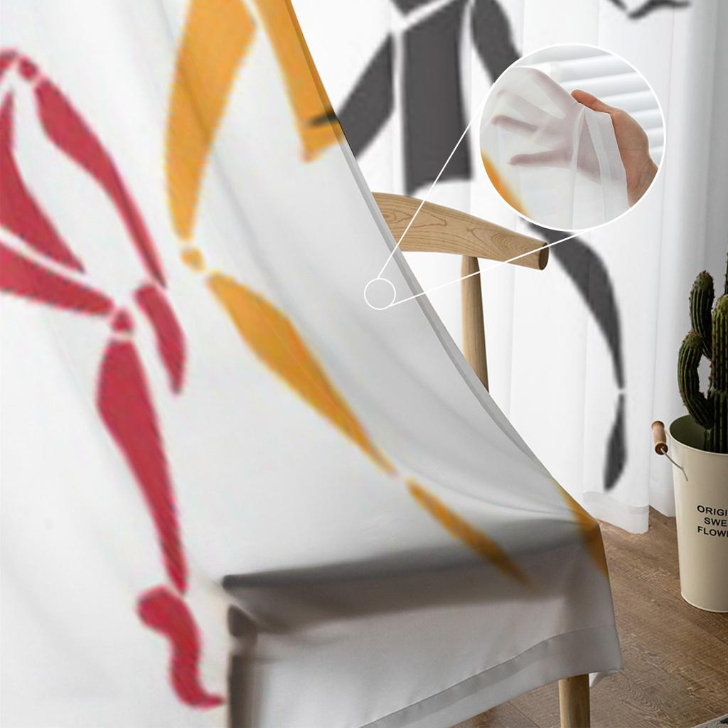 African Beautiful Women White Tulle Sheer Curtains for Living Room the Room Bedroom Kitchen Decoration Voile Organza Curtains