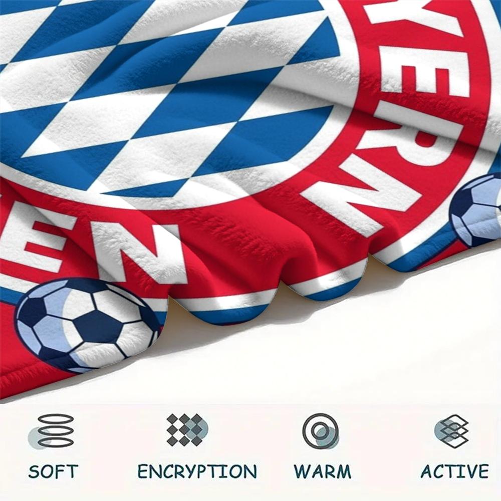 1PC Custom Name Bayern Munich Patterned Flannel Blanket Suitable For All Seasons for Home Decor Warmth and Comfort Gifts Holiday Present