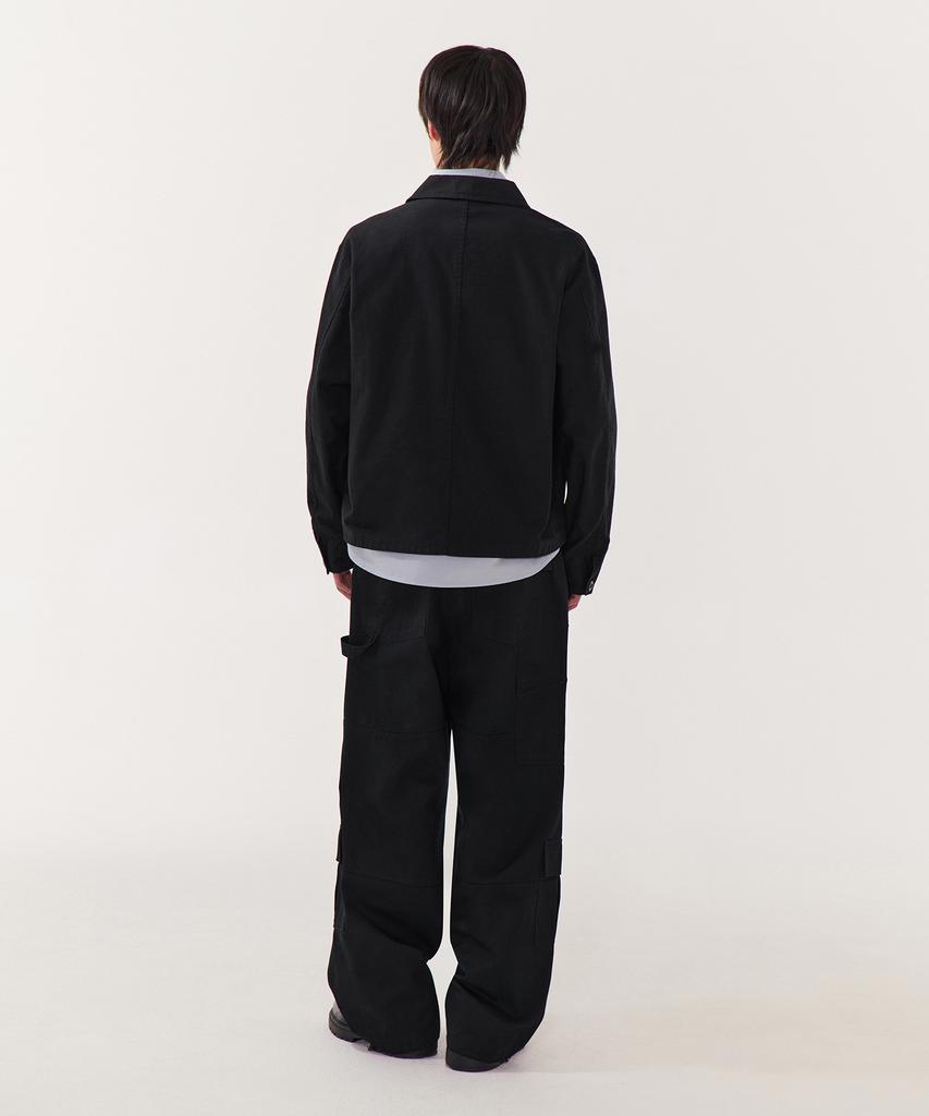 Musinsa Standard Back Satin Short Chore Jacket [Black]
