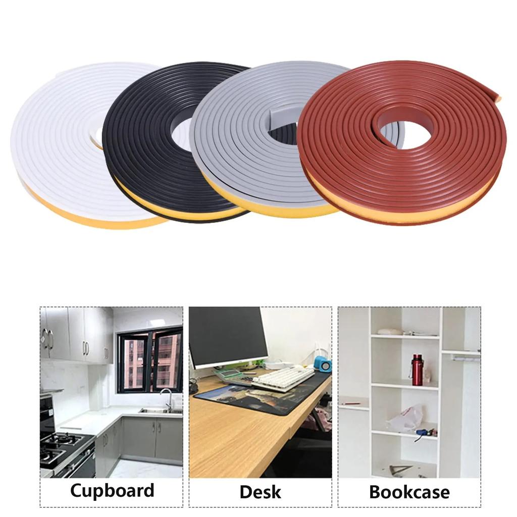 1PC 5m/196.85inch Edge Banding Strip Furniture Board Cabinet Table Chair Protector Cover U-Shaped Silicone Rubber Strip