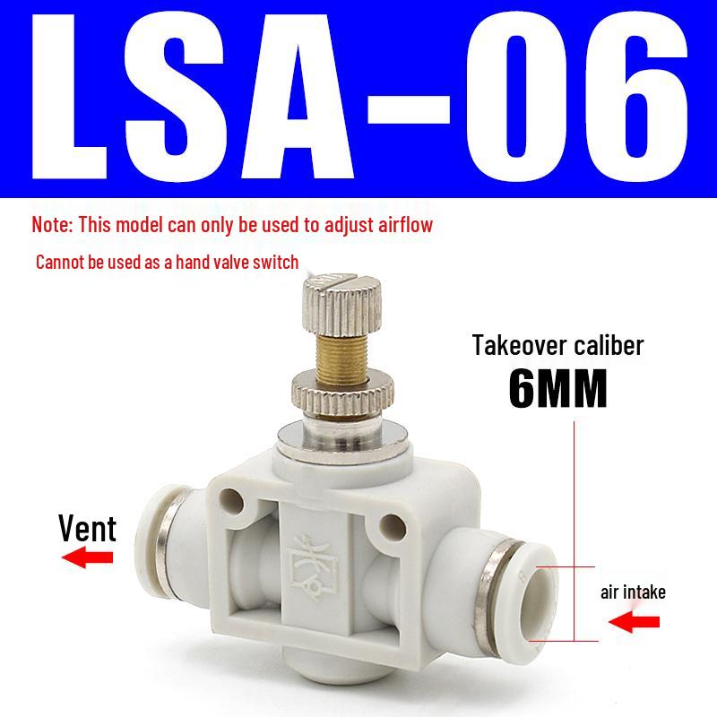 Adjustable Airflow Throttle Valve with Quick Connect (LSA 4/6/8/10mm)