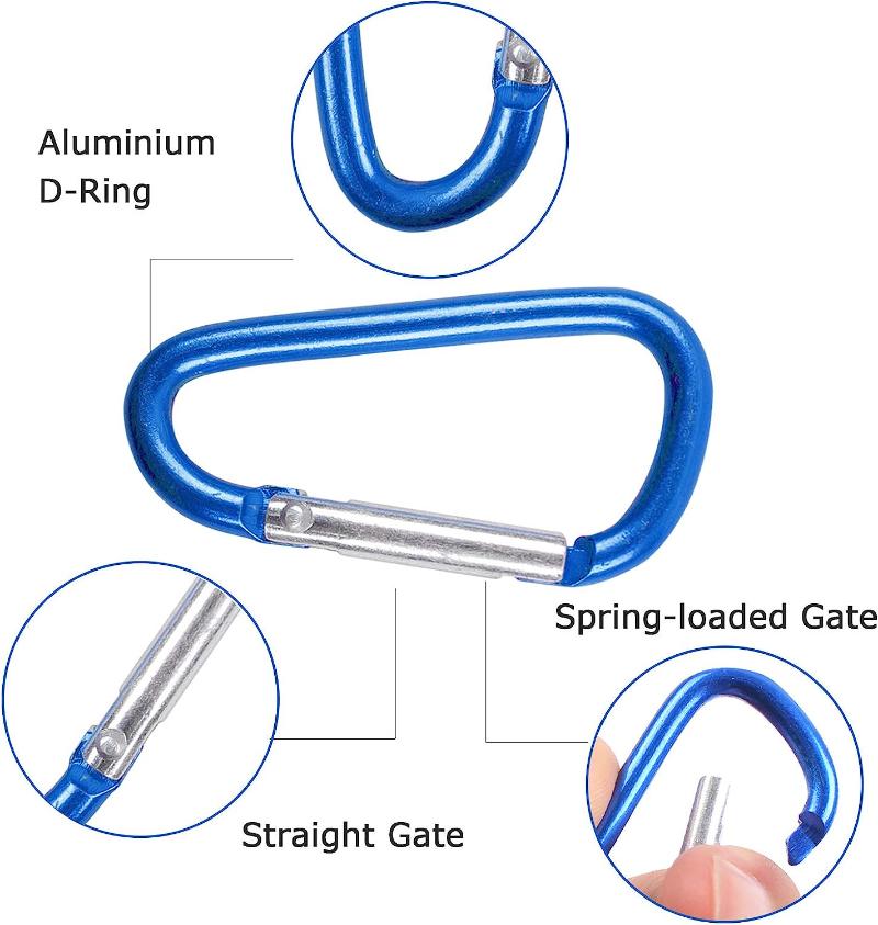 10/50Pcs Carabiner Keychain Alluminum D-ring Buckle Spring Carabiner Snap Hook Clip Keychains Outdoor Camping Daily Use Tool