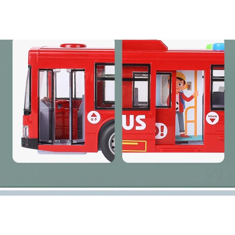 High Quality Simulation Bus Large Size Drop-resistant Light Music Inertia Bus Model Pull Back Car Educational Toys Gifts