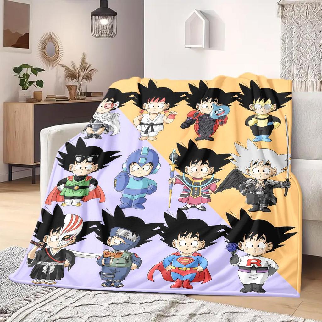Dragon Ball Z Print Blanket Warm Comfortable Flannel Blanket Suitable for Bedrooms,Sofas, Beds,Chairs,Travel -QIAO15