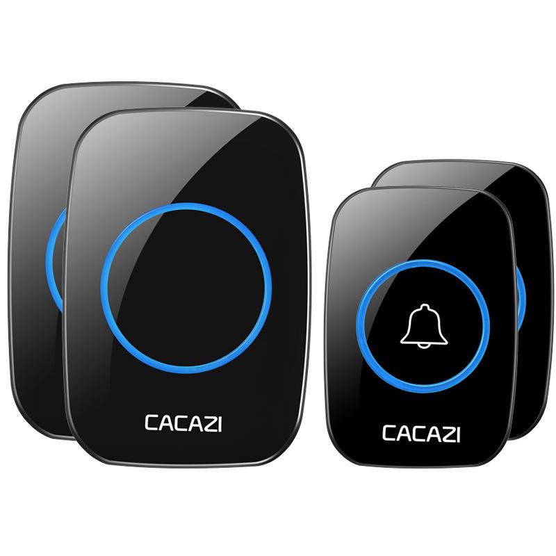 Wireless Long-Range Remote Electronic Doorbell for Elderly - No Wiring Required чёрный