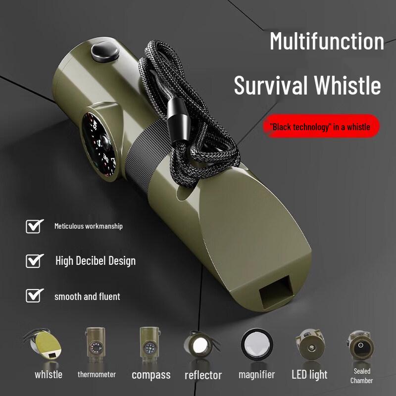 Deepoor 7-in-1 Outdoor Survival Whistle