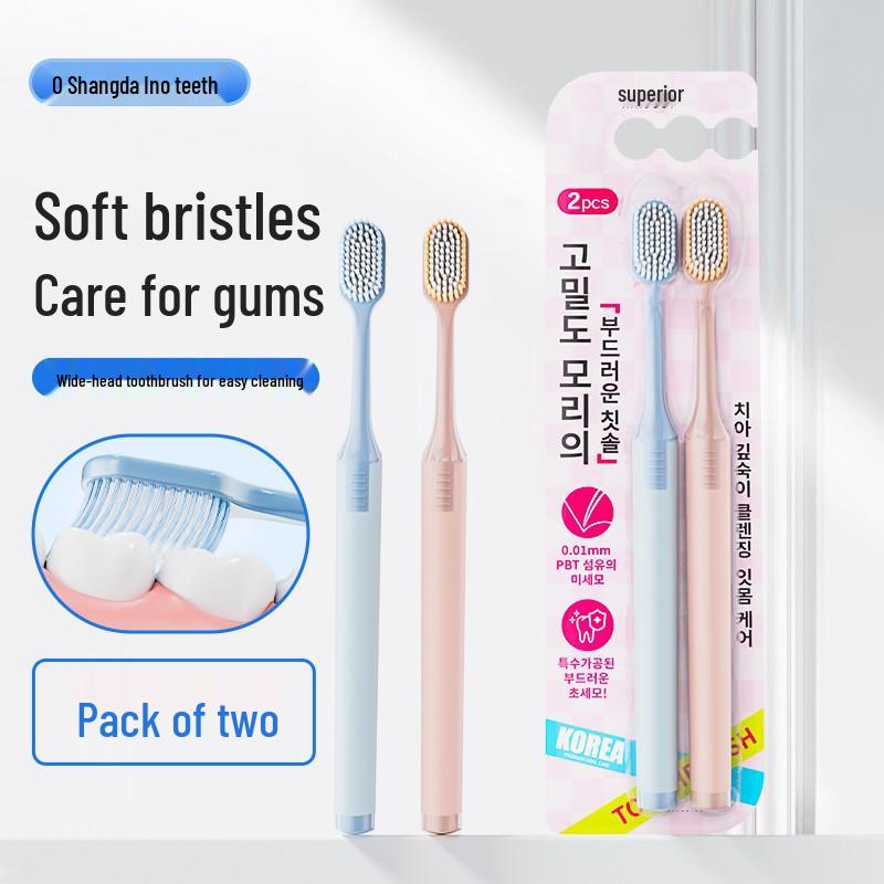 Silver Ion Antibacterial Soft Bristle Toothbrush, Advanced Gum Protection, Wide Head for Adults.