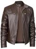 European and American men's high-quality locomotive leather jacket men's stand-up collar punk leather jacket men