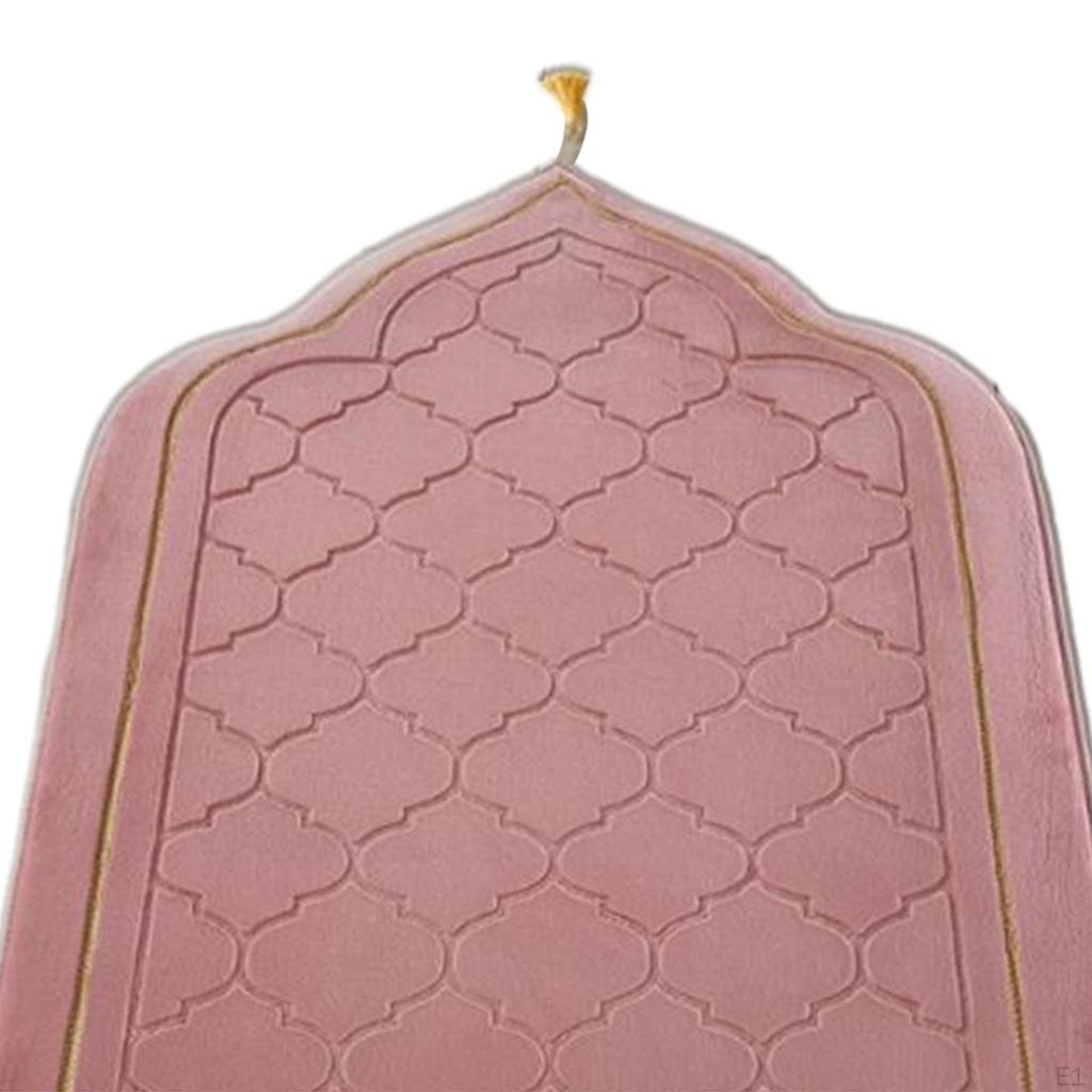 Islamic Prayer Rug Travel Portable Home Floor Embossing Worship Kneel Carpet