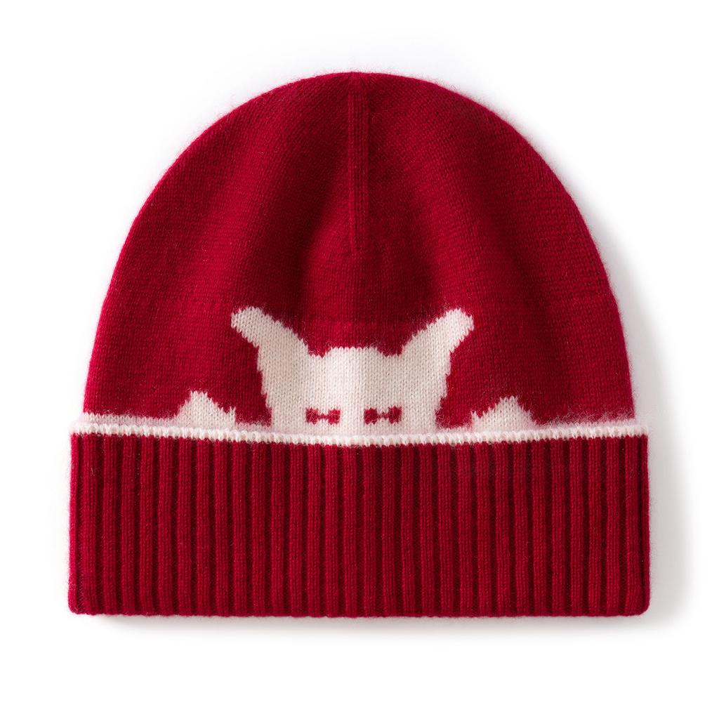 Double-layer double-sided% cashmere hat Warm knitted ear protectors Unisex cashmere hat spot