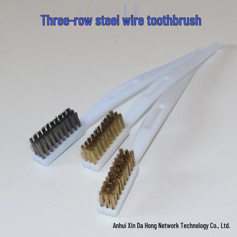 

Compact Wenwan Stainless Steel & Pure Copper Toothbrush for Industrial Rust Removal 3-row dense plated copper brush