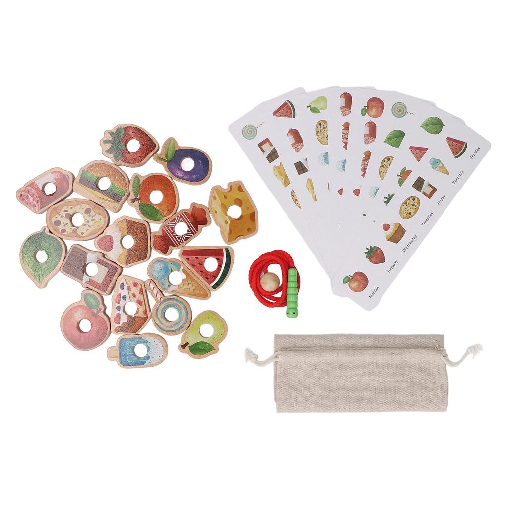 Threading Stringing Game Wooden Lacing Beads Toy Logical Thinking Early Educational Toy for Toddler