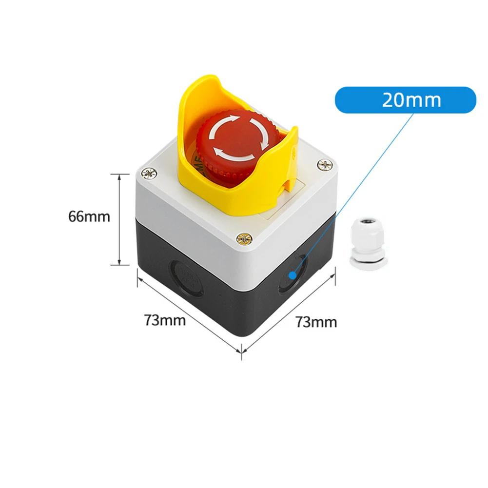 1pc Push Button Switch Self-reset/self-locking 440V 10A Control Box With Button 22mm Push Button Switch Power Tools Spare Parts