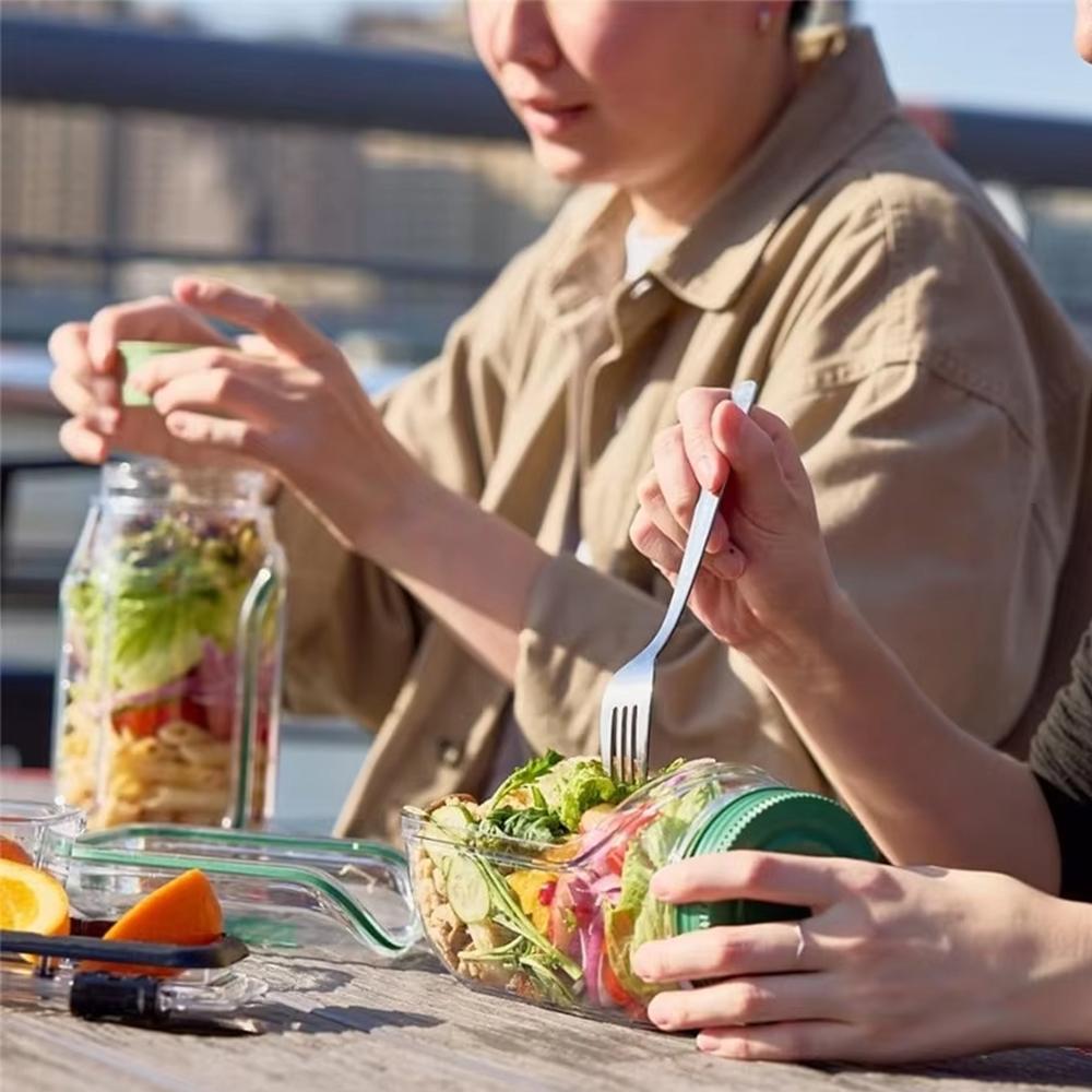 1-4 Stück Tragbare Plastik Salat-Pod Auslaufsicher Wiederverwendbare Plastik Frühstücks-Frucht Aufbewahrungsboxen Geeignet Für Haushalt Outdoor Picknick
