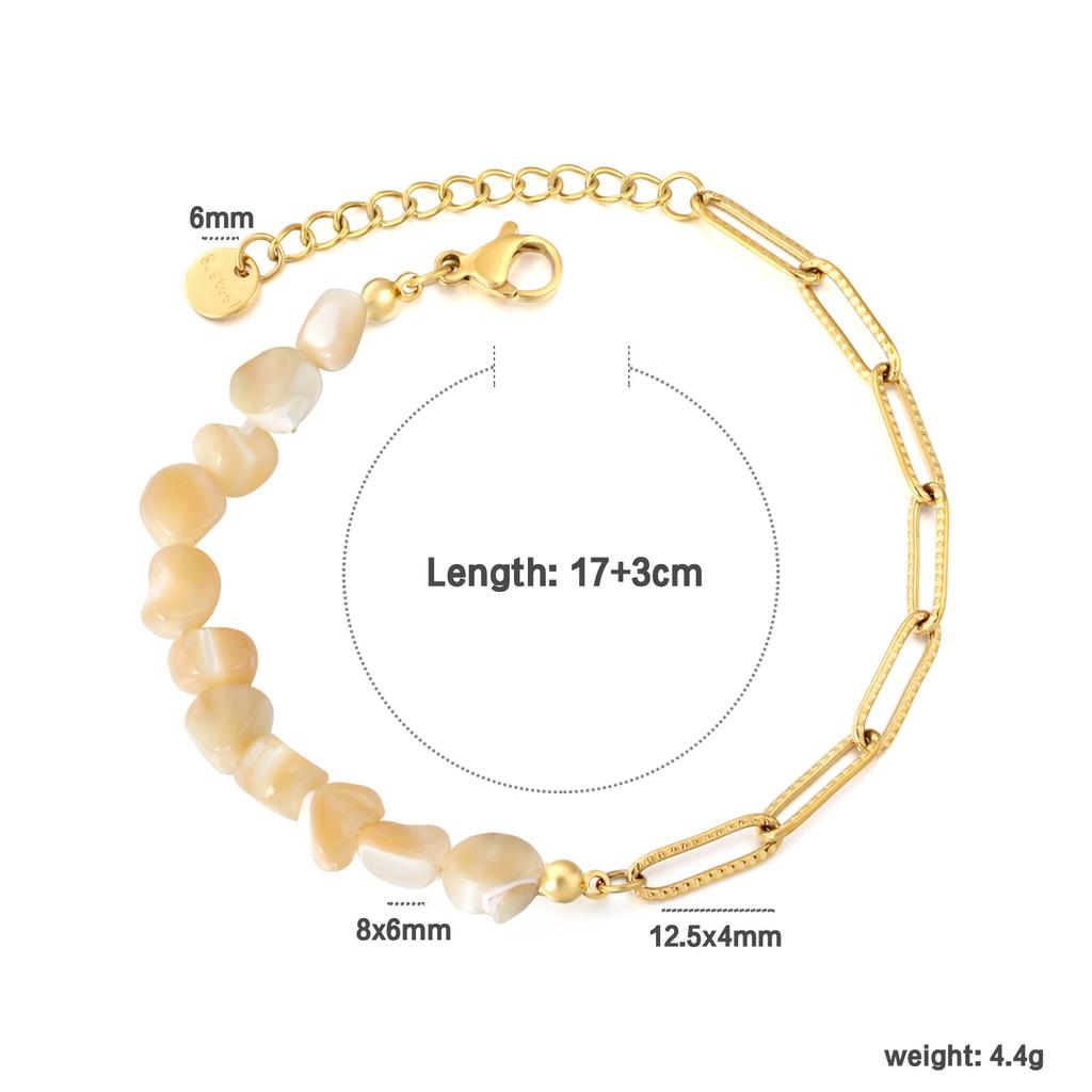 Summer Fashion Sweet and Cute Bracelet, Seaside Bohemian Style Jewelry for Women Daily Wear, Stainless Steel Exquisite Bracelet