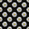 Outdoor Dekostoffe Oxford - Motiv Gänseblümchen Auf Schwarzem 2