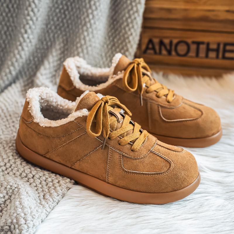 

2026 Winter Men s Warmed Suede Casual Shoes Comfortable Durable Plush Snow Boots for Men Retro Flats Outdoor Men Cotton Shoes 39