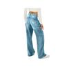Dames Jeans met Hoge Taille en Wijde Pijpen Losse Pasvorm Denim Broeken Retro Gewassen Commuter Casual Lange Broeken