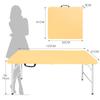 125cm Portable Heavy Duty Folding Table with Handle, for Camping Picnic Parties Indoor/Outdoor, Capacity Weight 135KG (Light Yellow)