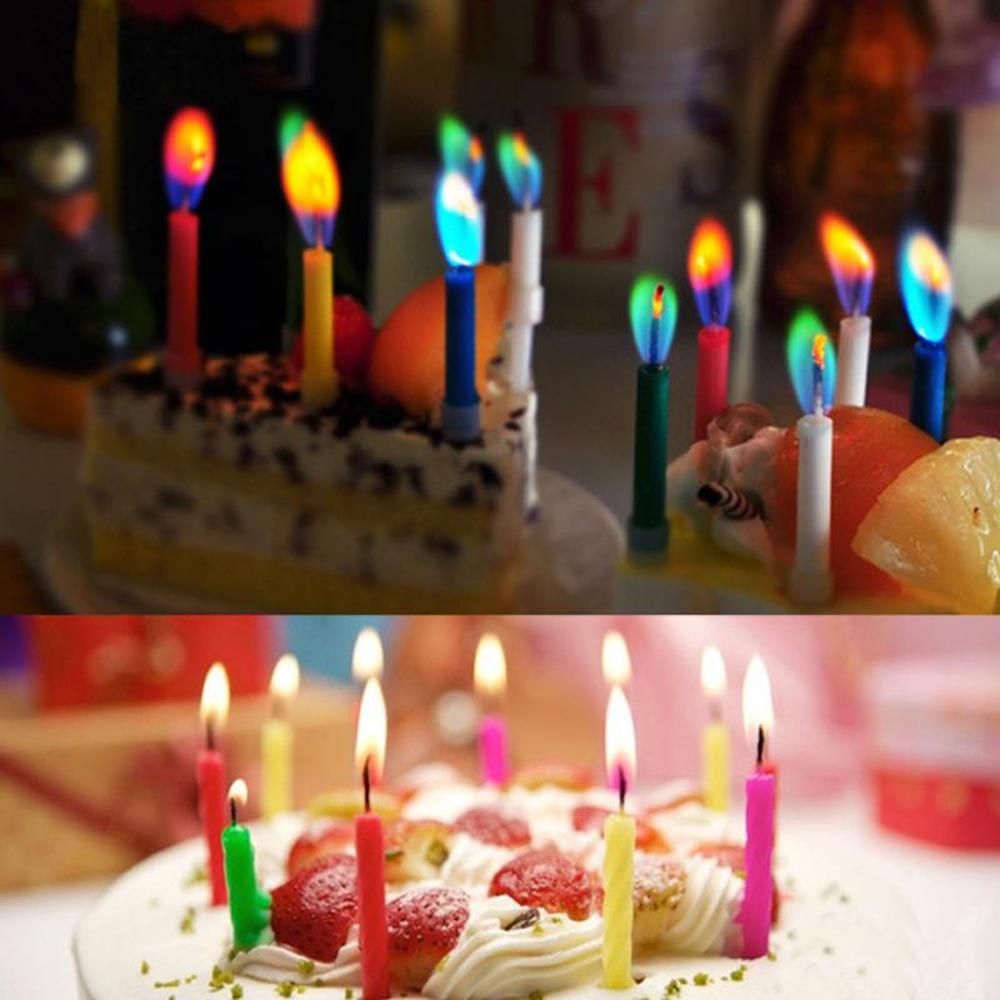 12PCS Colorful Candles Birthday Cake Room Creative Candles Festival Supplies