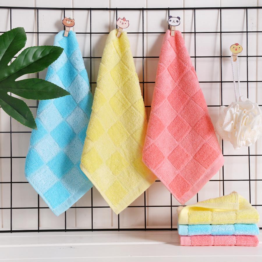 Packung mit 4, farbenfrohe karierte Handtücher, weich und bequem, geeignet zur Verwendung als Handtücher, Gesichtstücher und Kinder-Gesichtstücher.