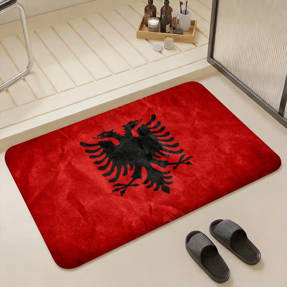Country A Albania Floor Mat Eco  Flannel Doormat Non Slip Odorless Indoor Floor Rug Soft Short Plush Home Mat