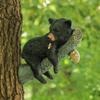 Black Bear Cub Statue Cub Napping & Hanging Out Faces Figurine Resin Funny Baby Bear Statue Black Bear Cub Tree-Mounted Ornament