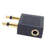 Dual 3.5mm Male to Female Airplane Headphone Adapter Gold Plated Stereo 3.5mm AUX Splitter Airline Audio Converter