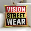 classic skate brand Vision Street Wear Cushion Cover Soft & Easy-Wash Pillow Case – Versatile for Couch, Bed, Travel and Office