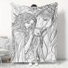 1pc Nordic Style Elf And Horse Print Flannel Blanket, Home Bedroom Sofa Cover, Office Nap Shawl, All-Season Soft Warm Blanket, Durable Non-Shedding Ea