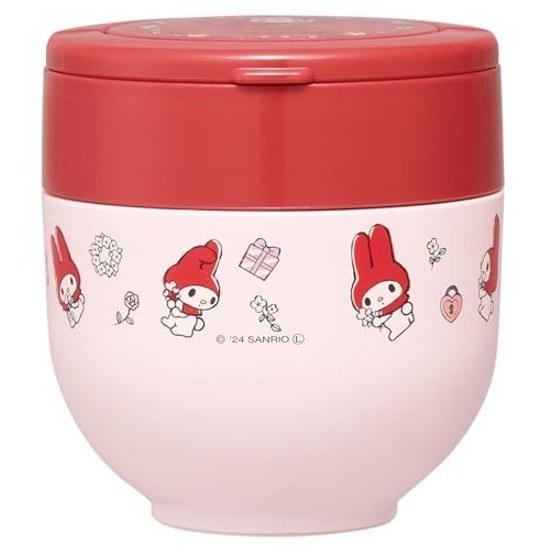 Skater Insulated Lunch Box Bowl Type 540ml Women 2-Tier Jar Folding Handle Antibacterial Sanrio My Melody Flower Retro LDNO6AG-A