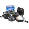 1 Set Outdoor Pots Pans Camping Cookware Picnic Cooking Set Non-stick Tableware with Foldable Spoon Fork Knife Kettle Cup