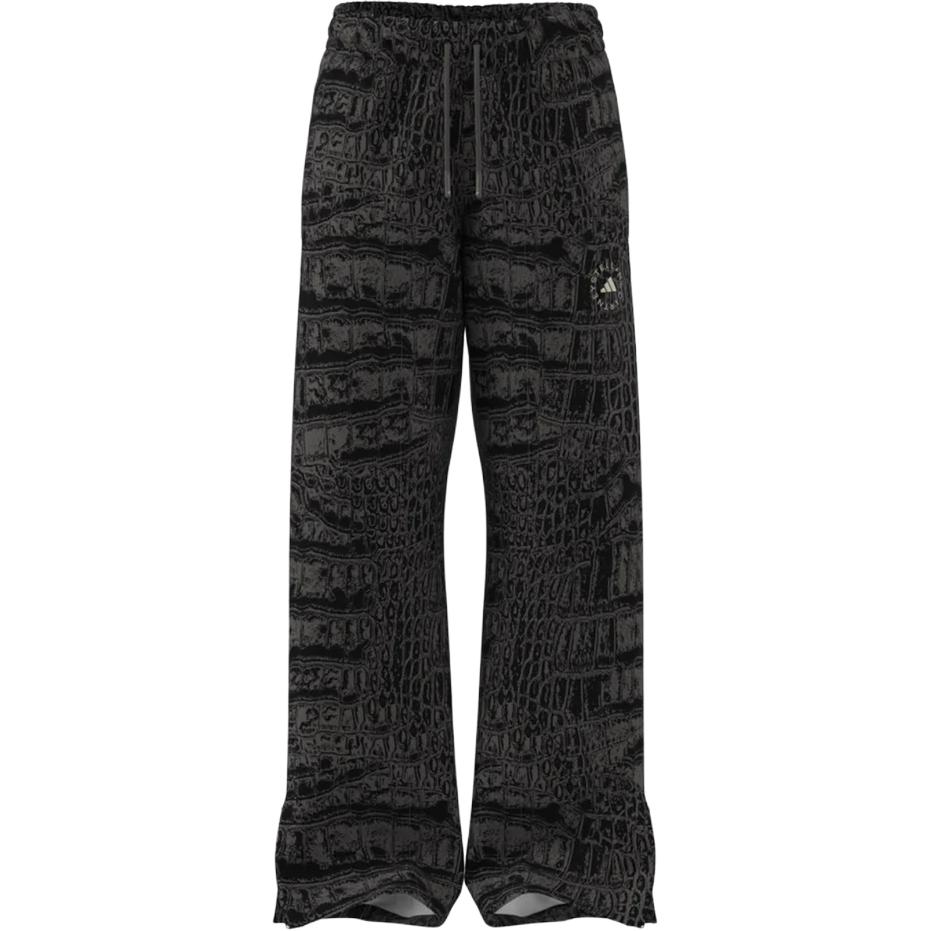 adidas by Stella McCartney Crocodile Print Drawstring Wide Leg Track Pants Black Women JN2216 M
