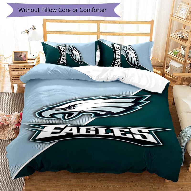 Σετ κλινοσκεπασμάτων με σχέδιο LOGO Philadelphia Eagles 3 τεμαχίων, σετ κάλυμμα παπλώματος περιλαμβάνει κάλυμμα παπλώματος & μαξιλαροθήκες, τέλειος διάκοσμος υπνοδωματίου για όλες τις εποχές & δώρο