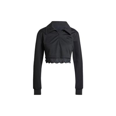 Bluza Originals z koronkowymi detalami i półzipem damska czarna IY9023