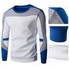 Men Sweatshirt Contrast Colors Patchwork Plush Thicken All Match Warm Autumn Sweatshirt for Work