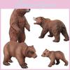 Modèle d'Animal Réaliste Jouet en PVC Pack d'Ours Bruns Pour Jouer et Afficher par les Enfants