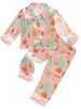 Silk Satin Long Sleeve Fuzzy Pajama Set for Girls - Autumn Casual Wear