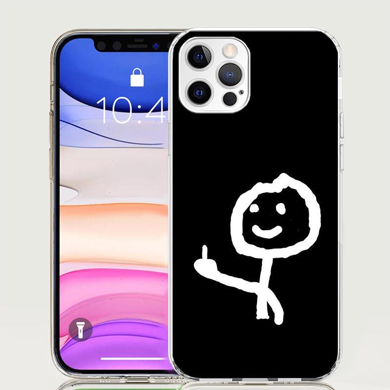 Middle Finger Phone Case for Apple iPhone 17 Air 16 15 Plus 14 + 13 Mini 12 11 Pro Max 7 8 SE 16Max Soft Shell Cover Coque 17 Ai