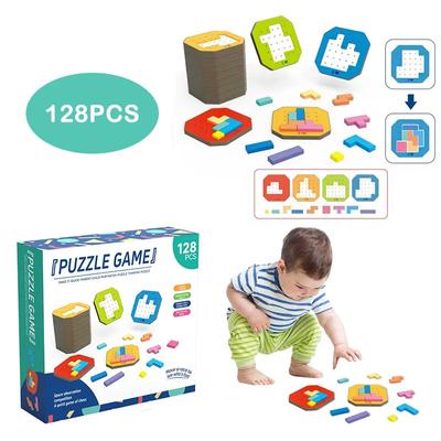 Montessori 3D Desktop Puzzle Game Tangram Math Toys Building Blocks Board Color Shape Game Educational Toys for Boys Girls Gift