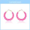 Vibrant Hoop Pink Earrings For Women Large Circle Design Jewelry Alloy