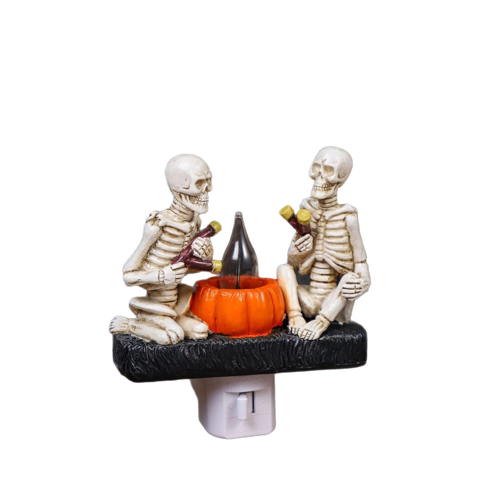 

Смола ручной работы Лампа-пламя Хэллоуинская декорация Хэллоуинская атмосферная лампа Освещение Ночник One Size