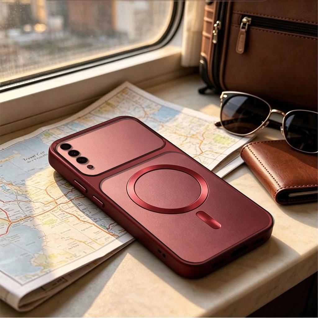 Casing for Samsung Galaxy A50/A50S/A30S Magnetic Metallic Big Window Case