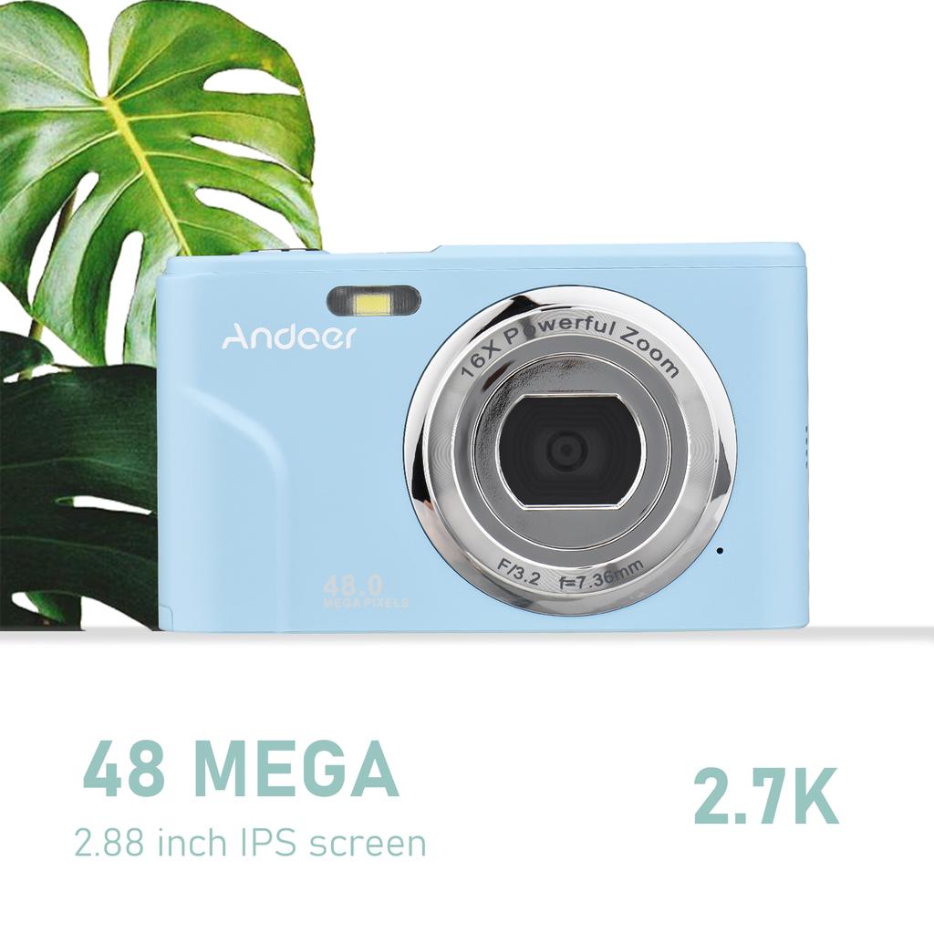 Andoer Portable Digital Camera 48MP 1080P 2.4-inch IPS Screen 16X Zoom Auto Focus Self-Timer Face