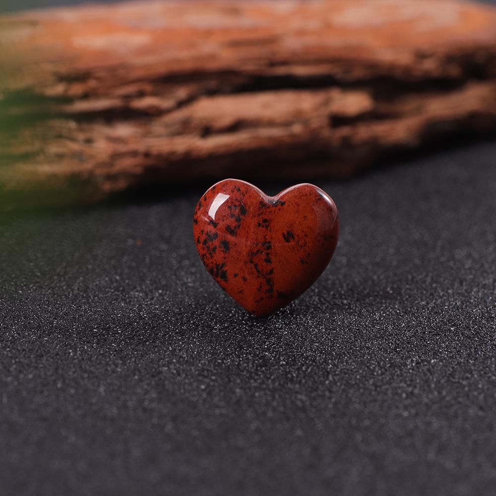 8x20mm Natural Stone Peach Heart Pendant - Crystal, Jade, Agate Gem for DIY Jewelry