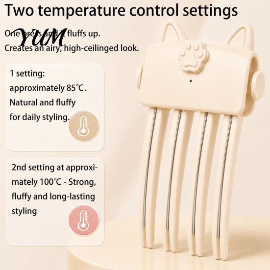 Adjustable Temperature Hair Clip Heated Volume for Fine Flat Hair, Electric Root Lifter Comb Non Damaging Fluffer with 2 Heat Settings, Volumizing